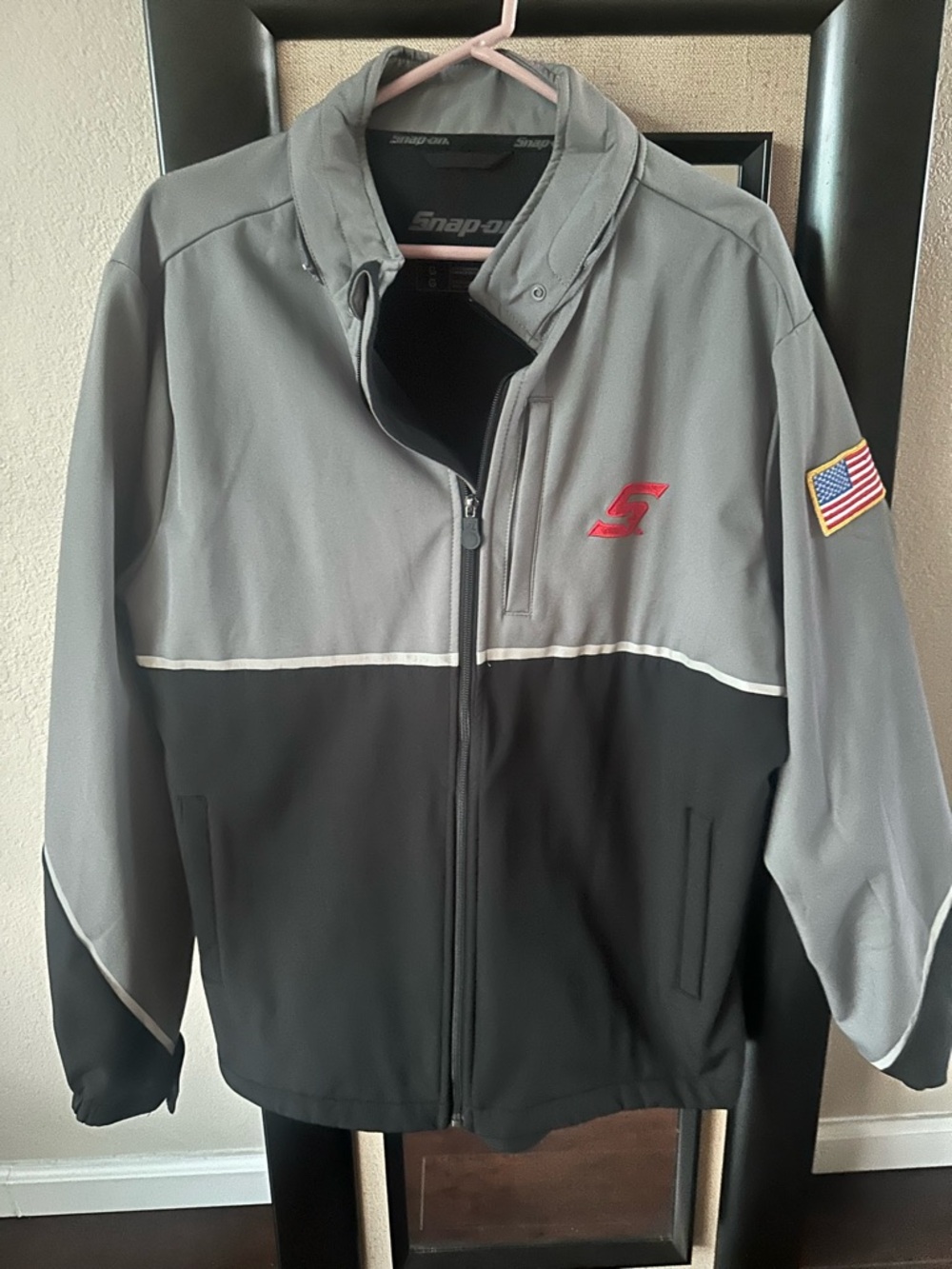Snap branded black fleece jacket with gray logo - Picture 3 of 9